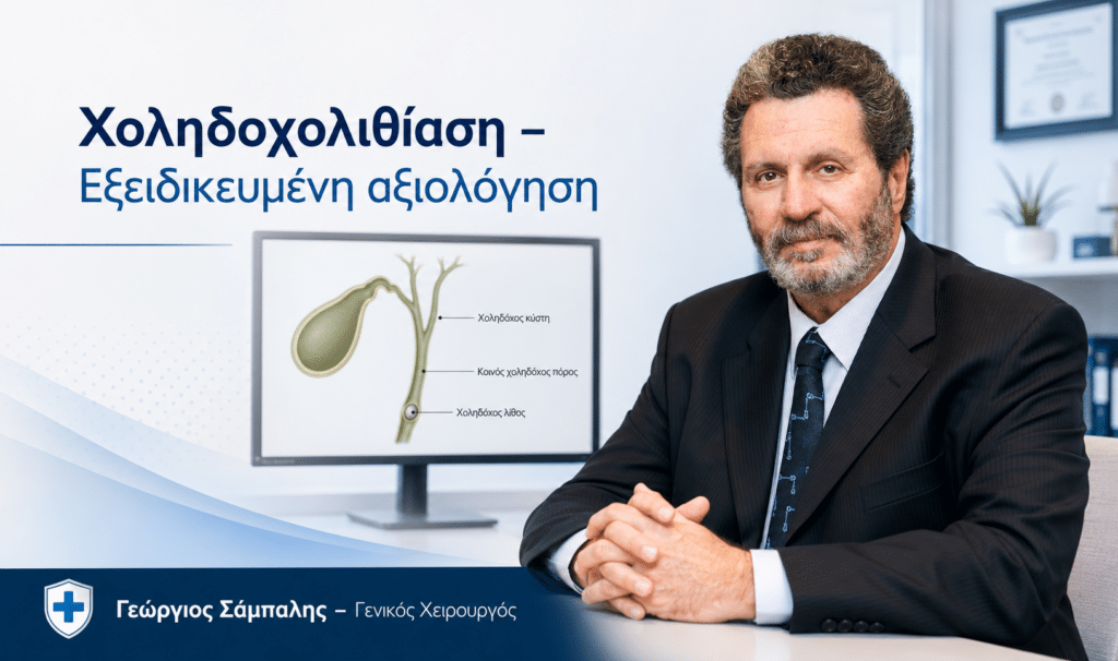 Χειρουργική αξιολόγηση για χοληδοχολιθίαση και πέτρα στον χοληδόχο πόρο