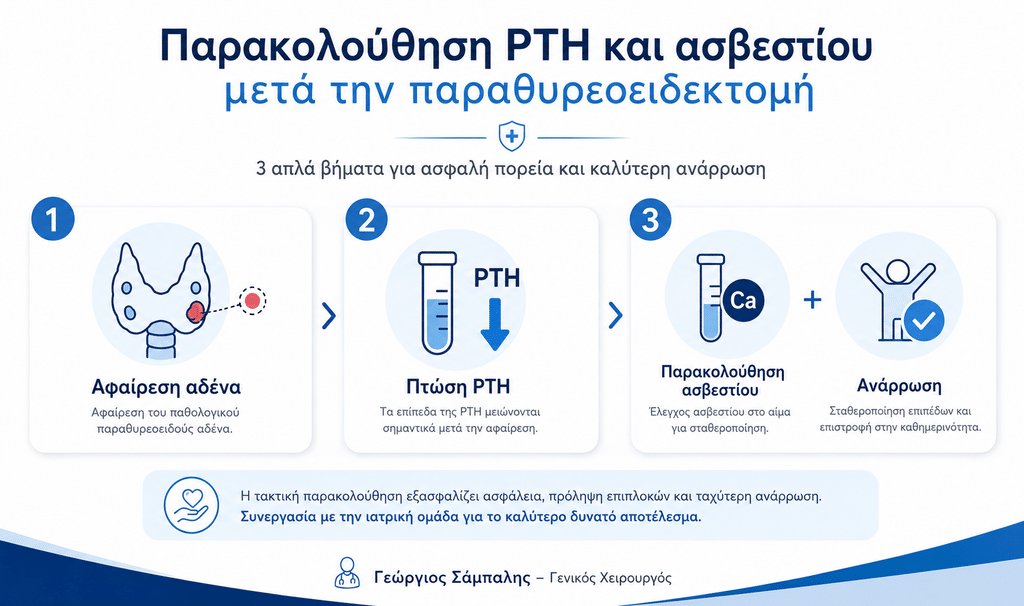 Παρακολούθηση PTH και ασβεστίου μετά από παραθυρεοειδεκτομή