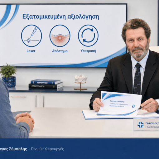 Χειρουργός για κύστη κόκκυγος με εξατομικευμένη αξιολόγηση θεραπείας laser ή επέμβασης