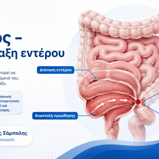 Ειλεός και απόφραξη εντέρου με διάταση του εντέρου και εμπόδιο στην προώθηση του περιεχομένου